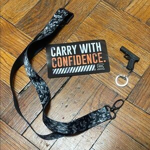 Glock Bundle Of 3:Lanyard,Glock Keychain,Glock Sticker